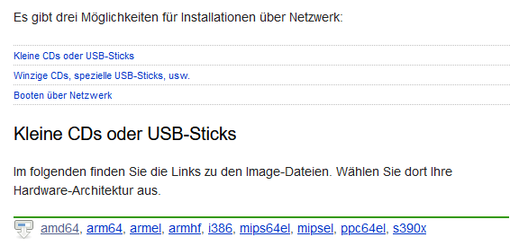 Download - Verweis einer Debian Netzinstallation