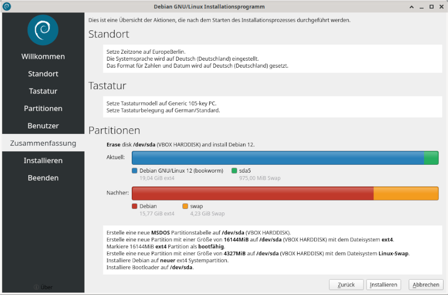 Das Calamares Installationsprogramm: Überblick vor der Installation