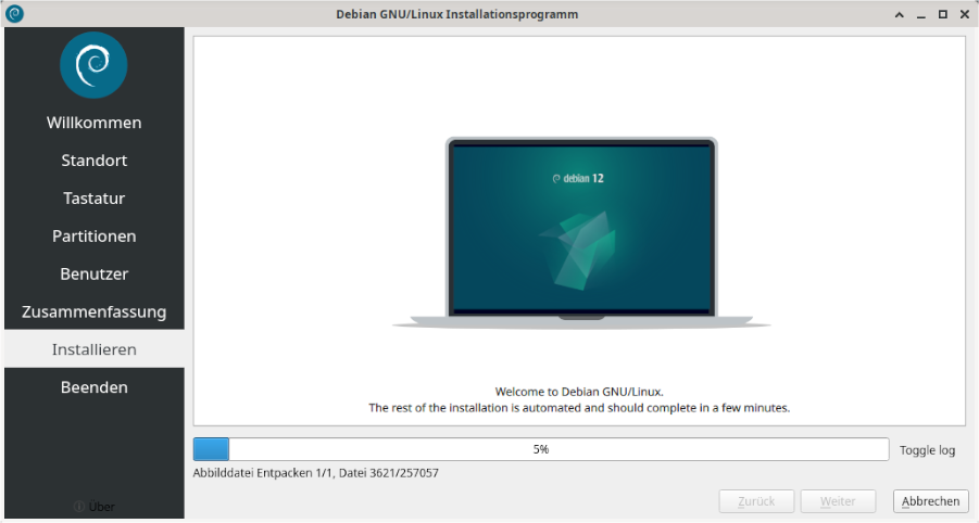 Das Calamares Installationsprogramm: Debian Systeminstallation