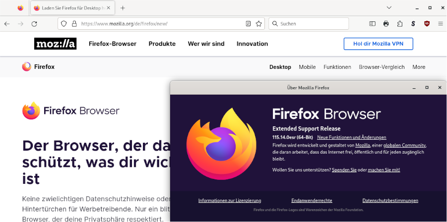 Firefox unter Debian