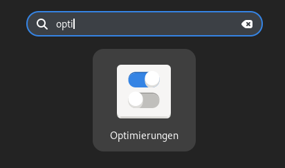 Start der Gnome-Shell Optimierungen