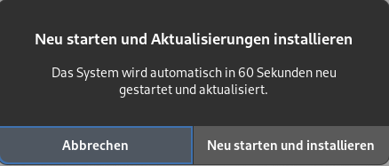 Software: Neustart, um Aktualisierungen anzuwenden