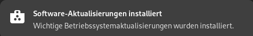 Software: Meldung über eine erfolgreiche Aktualisierung