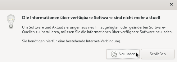 Software: Aktualisierung der Paketinformationen