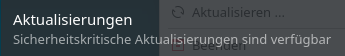 KDE Aktualisierungsmeldung