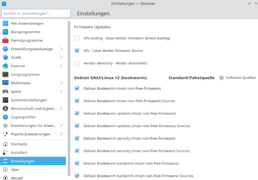 Discover: Verwaltung der Softwarearchive