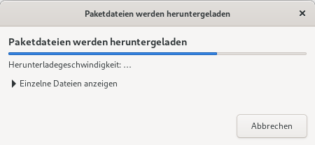Synaptic: Herunterladen der zu installierenden Pakete
