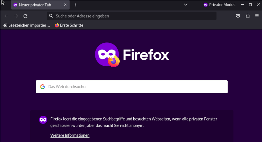 Firefox im privaten Modus