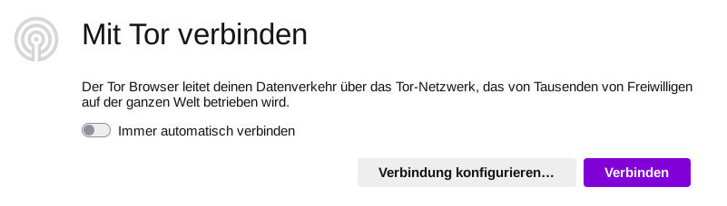 TorBrowser: Verbindung zum Netzwerk