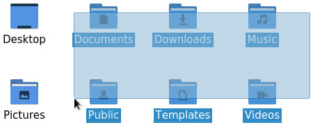 Selecting several folders