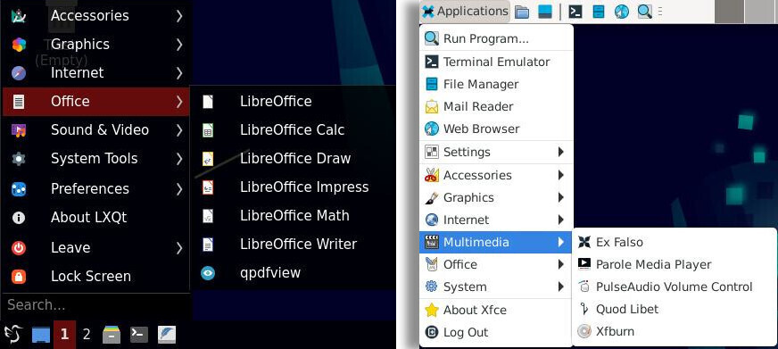 Classic dropdown menus on LXQt or XFCE