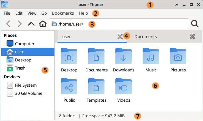 Presentation of the Thunar file manager