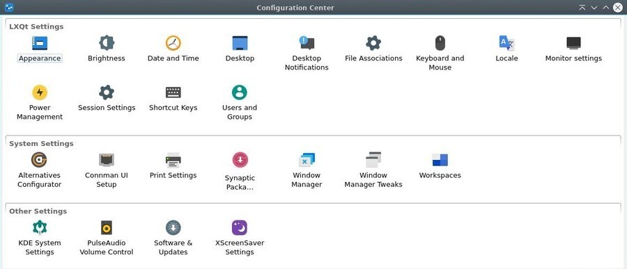 LXQt configuration