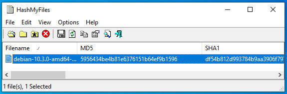 HashMyFiles : computing checksums