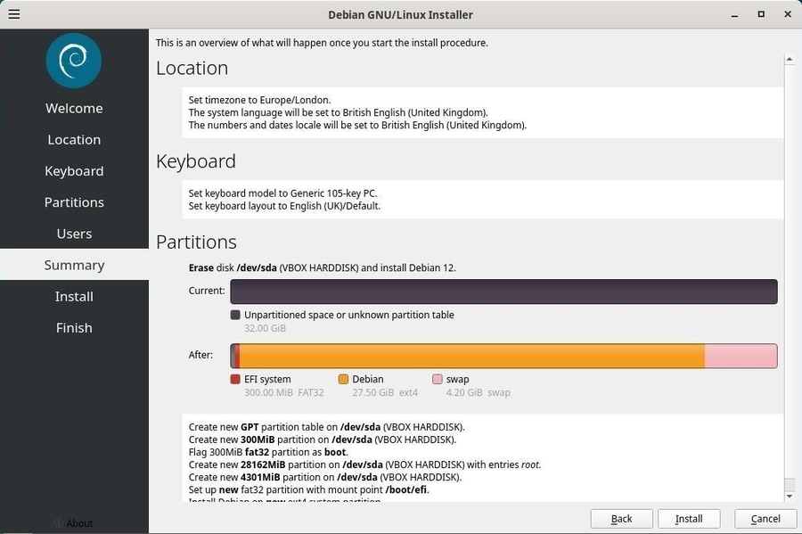 Calamares installer : overview before install