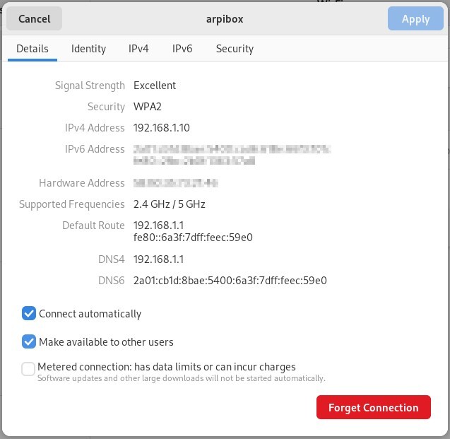 Network settings