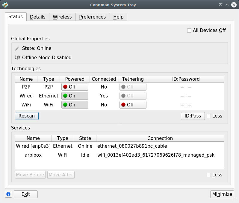 Connman: main interface