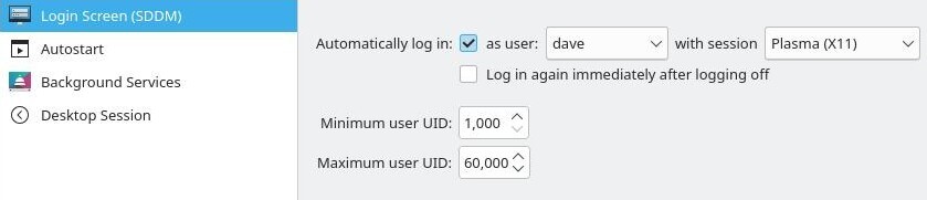 SDDM: graphical configuration tool