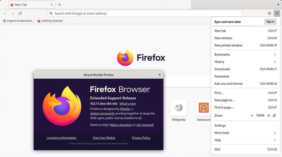 Firefox on Debian