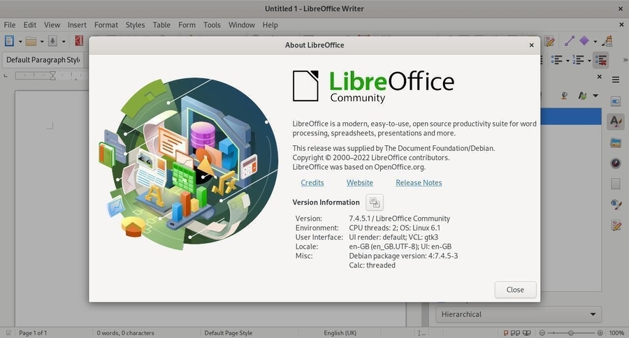 Libreoffice: default view