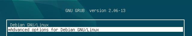 GRUB: advanced options