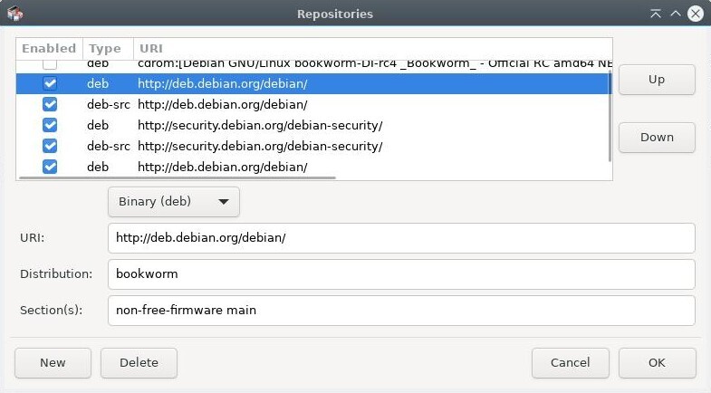 Synaptic: updates setting