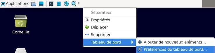 Configurer le tableau de bord Xfce depuis un clic-droit