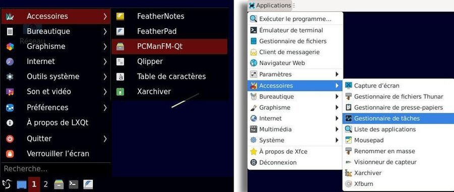 Menus déroulants classiques sur LXQt ou XFCE