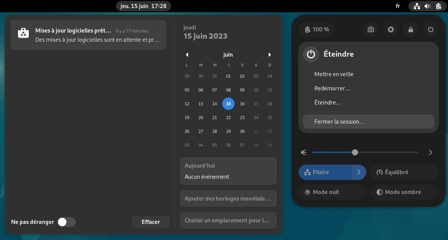 Gnome : le gestionnaire de temps et le menu system