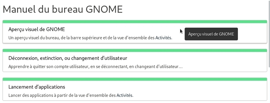 Gnome : aide complète intégrée