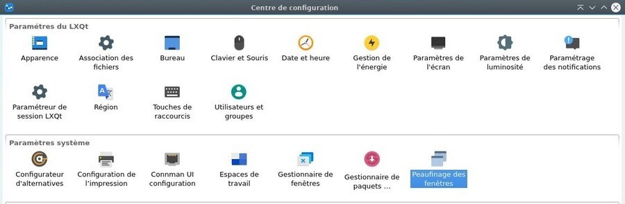 Configuration de LXQt