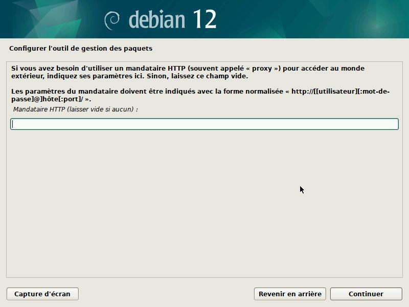 Installation : configuration du proxy