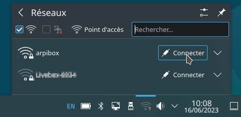 KDE : sélection du réseau