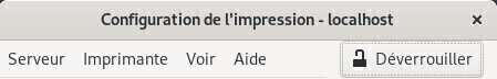 System-config-printer : déverrouiller l’application