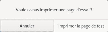 Imprimer une page de test ?