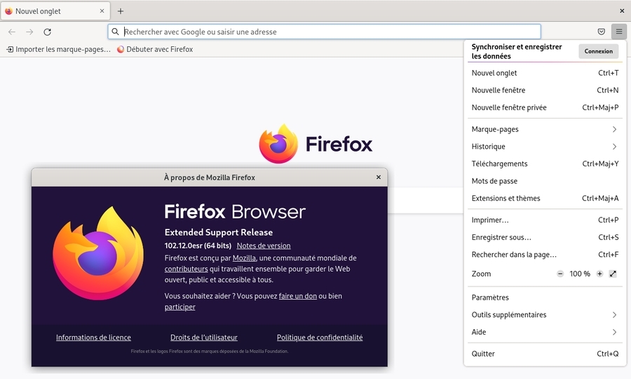 Firefox sur Debian