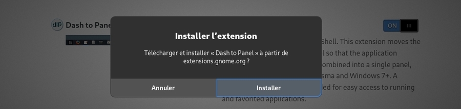 Confirmation de l’installation