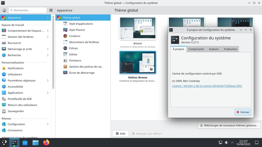 Configuration de KDE sur Debian