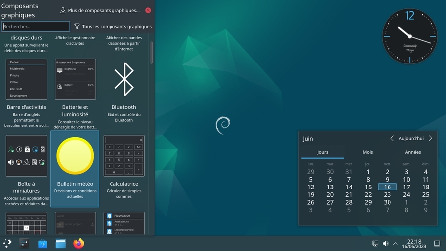 KDE et les composants graphiques