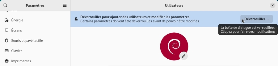 Paramètres des utilisateurs sous Gnome-Shell