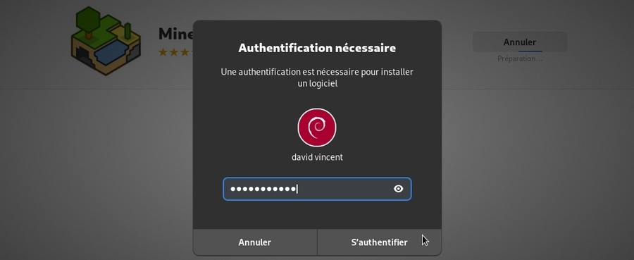 Logiciels : mot de passe demandé pour l’installation.