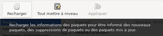 Synaptic : recharger les informations sur les paquets