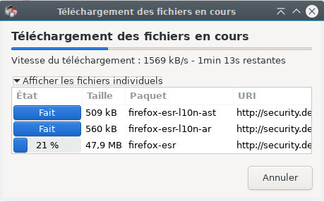 Synaptic : téléchargement des paquets