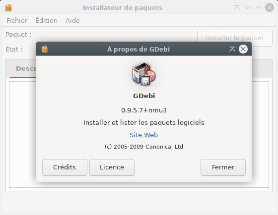 GDebi : interface par défaut