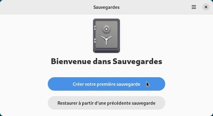 Déjà-Dup : interface par défaut