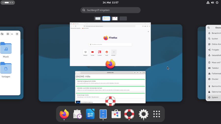 Gnome: Arbeitsflächen-Aussehen