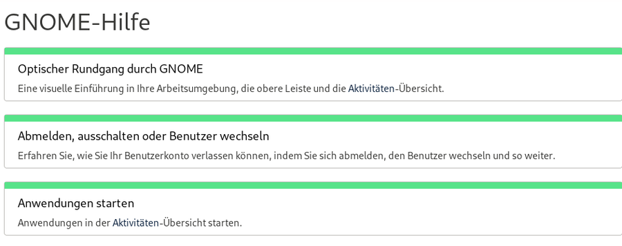 Gnome: umfassende integrierte Hilfe