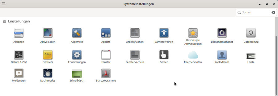 Cinnamon: Systemeinstellungen