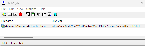 HashMyFiles: Berechnung der Prüfsummen
