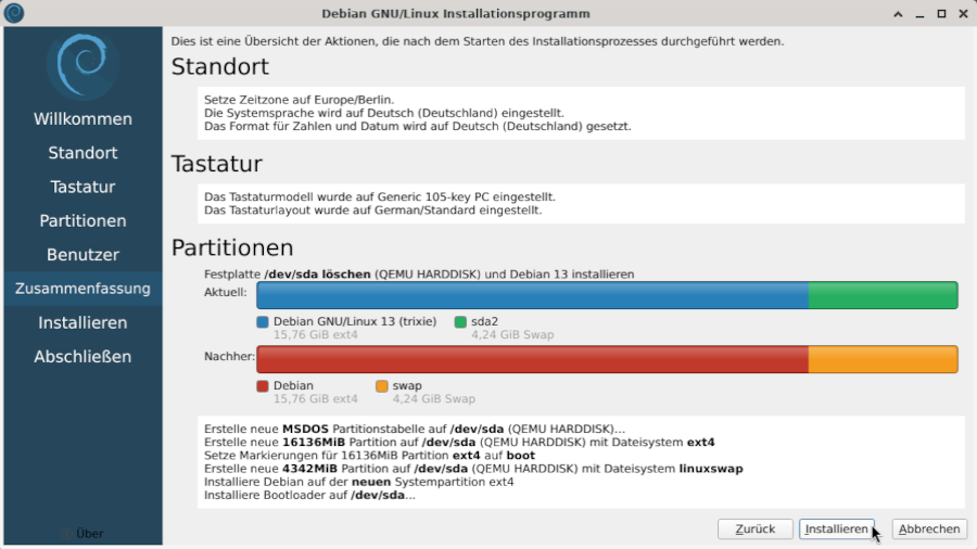 Das Calamares Installationsprogramm: Überblick vor der Installation